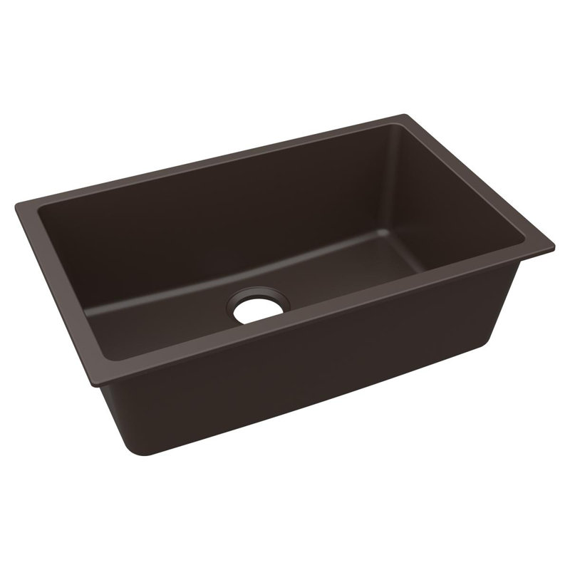 Quartz Classic 29-1/2" x 18-3/4" x 9-1/2", Single Bowl Undermount Sink, Mocha
