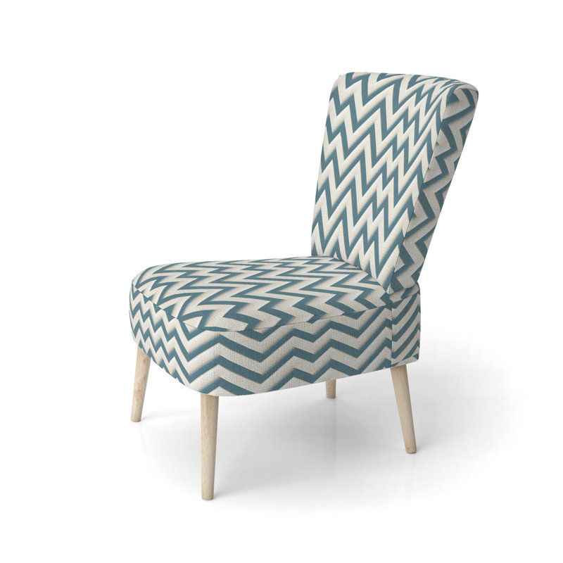 Chaise d'appoint large 27,5 po Roussel, Mélange de polyester bleu sarcelle / blanc