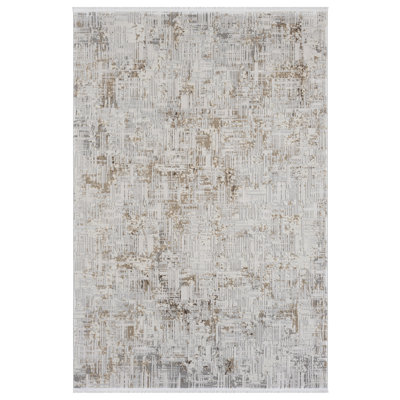 Gints Collection Cream Abstract Area Rug