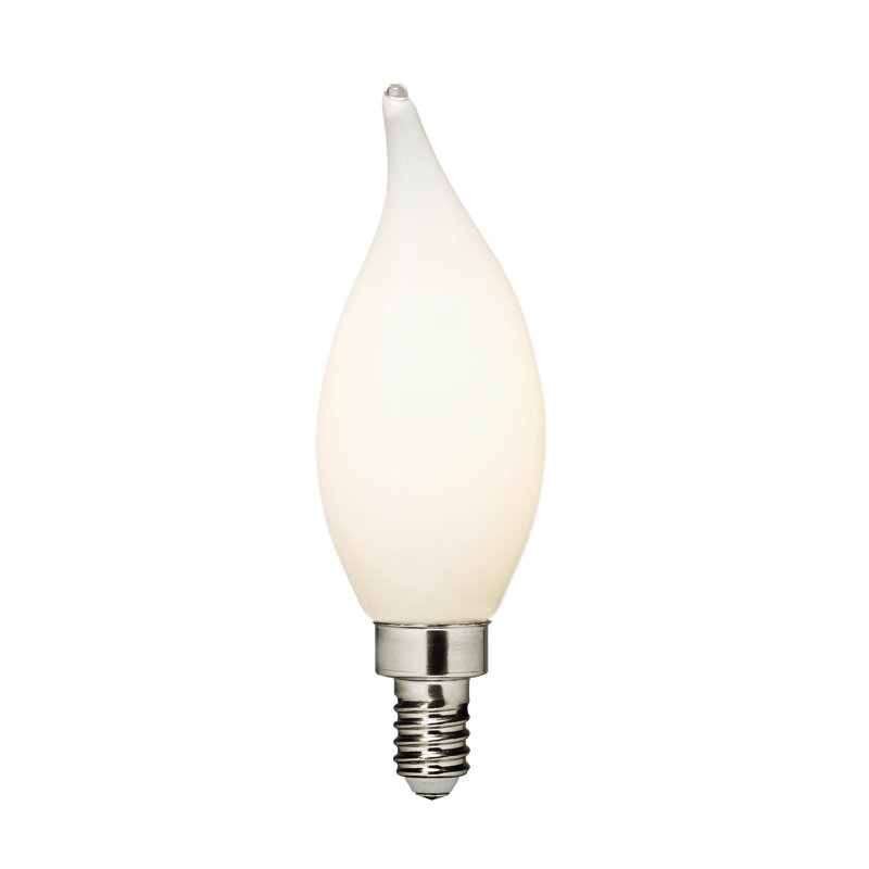 Visual Comfort & Co. LED Flame Tip 4W 3000K Warm White E12 Candelabra base Frosted light bulb, 3000 Kelvins