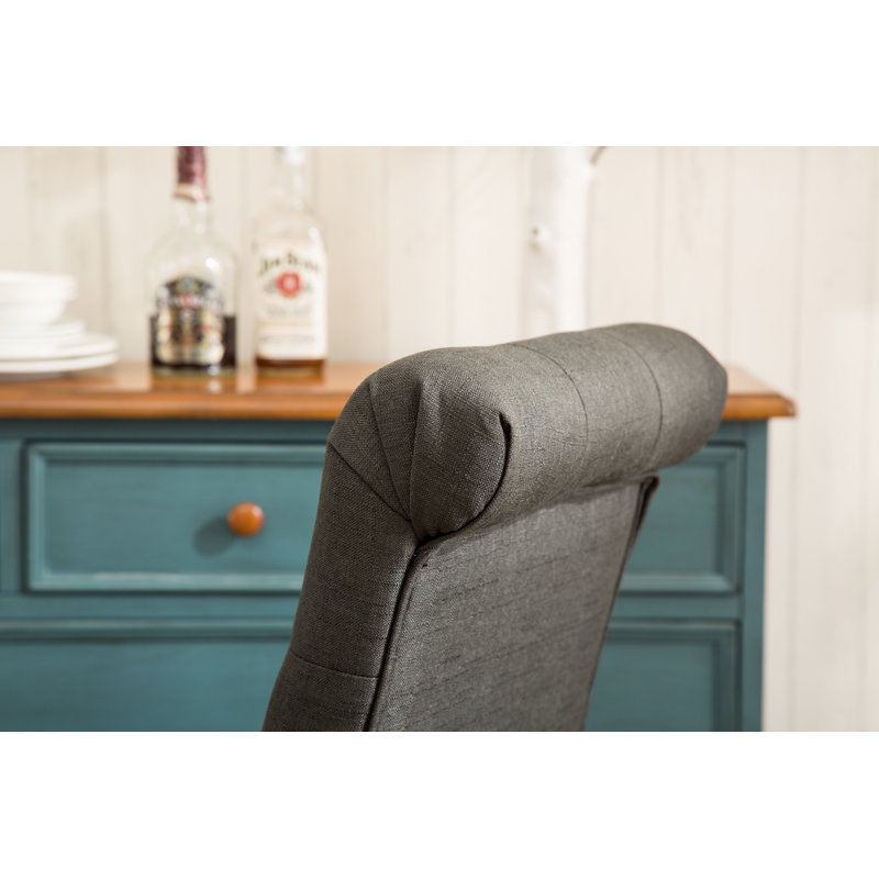 Chaise Parson rembourrée et capitonnée Charlotte, Brun