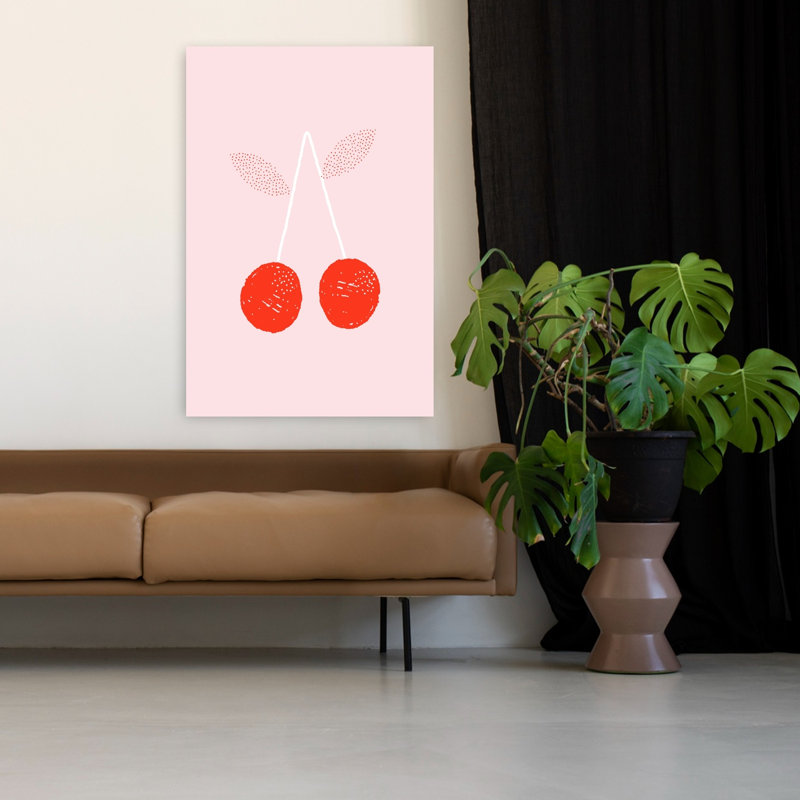 «Sweet Red Cherries», art mural cerise, H 48 po x l 32 po