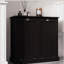 Armoire de trieur de linge à deux compartiments inclinable - noir