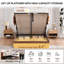 Lit plateforme moderne en bois sans tête de lit avec base étagée et rangement relevable, grand, brun noyer-1575889935-1575889937
