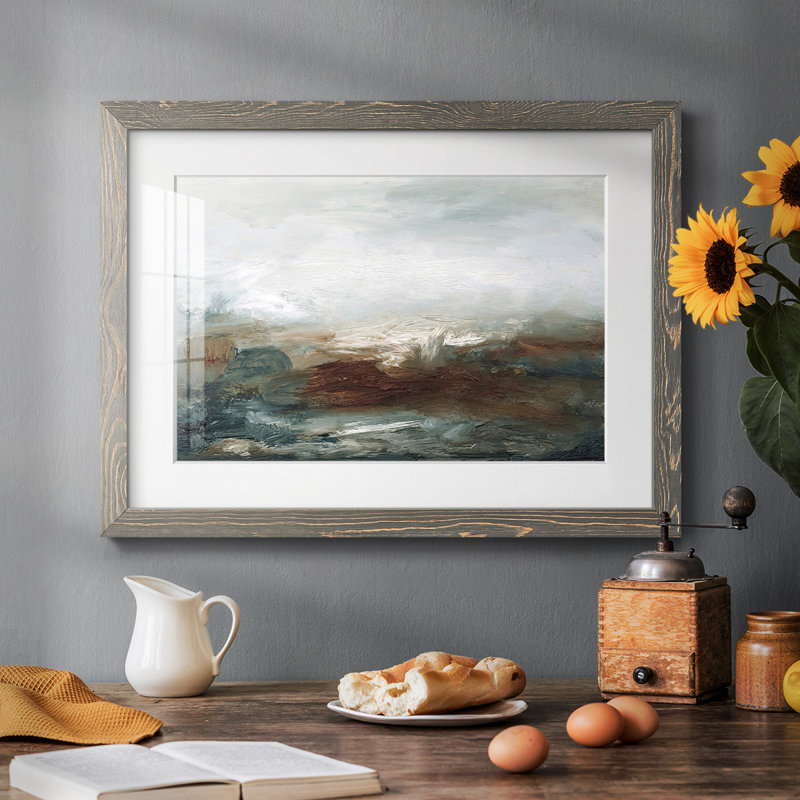 «Lingering Light IV», reproduction encadrée rustique avec tableau mat, Gris, H 14 po x l 20 po x P 1,5 po