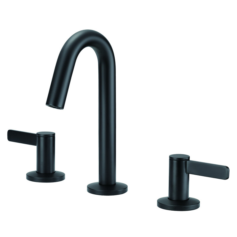 Amalfi Widespread Bathroom Faucet with Drain Assembly, Satin Black