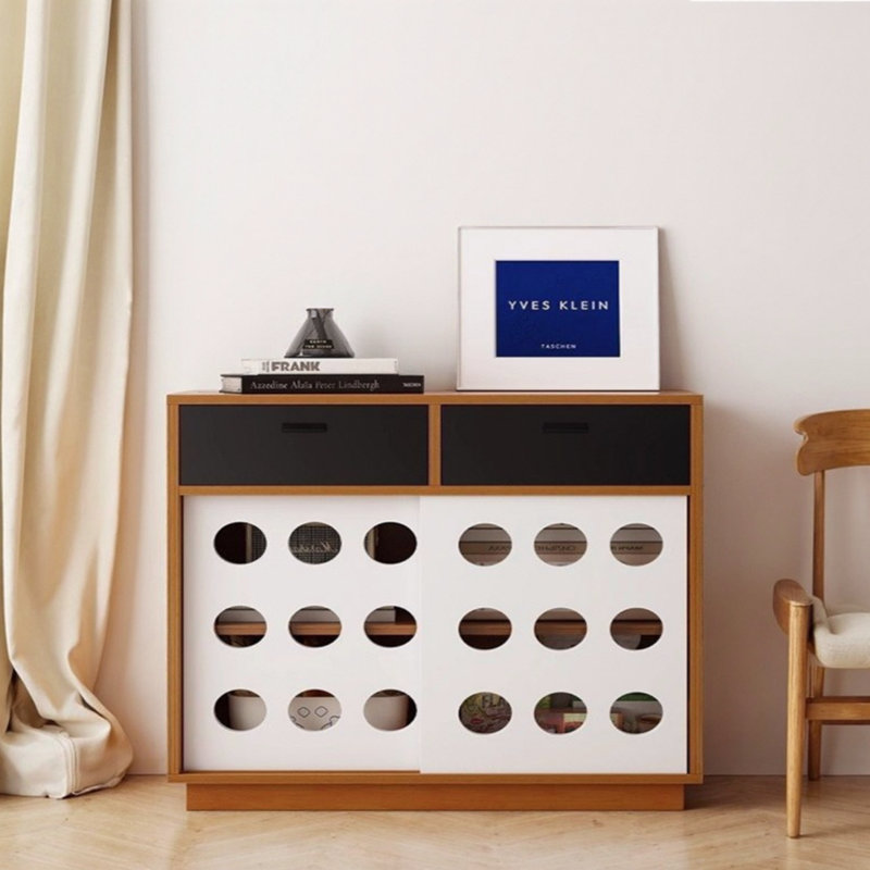 Vitrine de rangement rétro Four Grid, Blanc, H 31,5 po x l 39,37 po x P 15,75 po