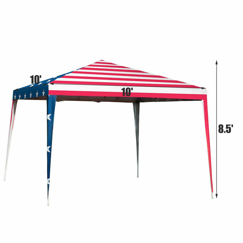 Costway 10'x10' Fodling Pop Up Tent Gazebo Canopy Mesh Sidewall