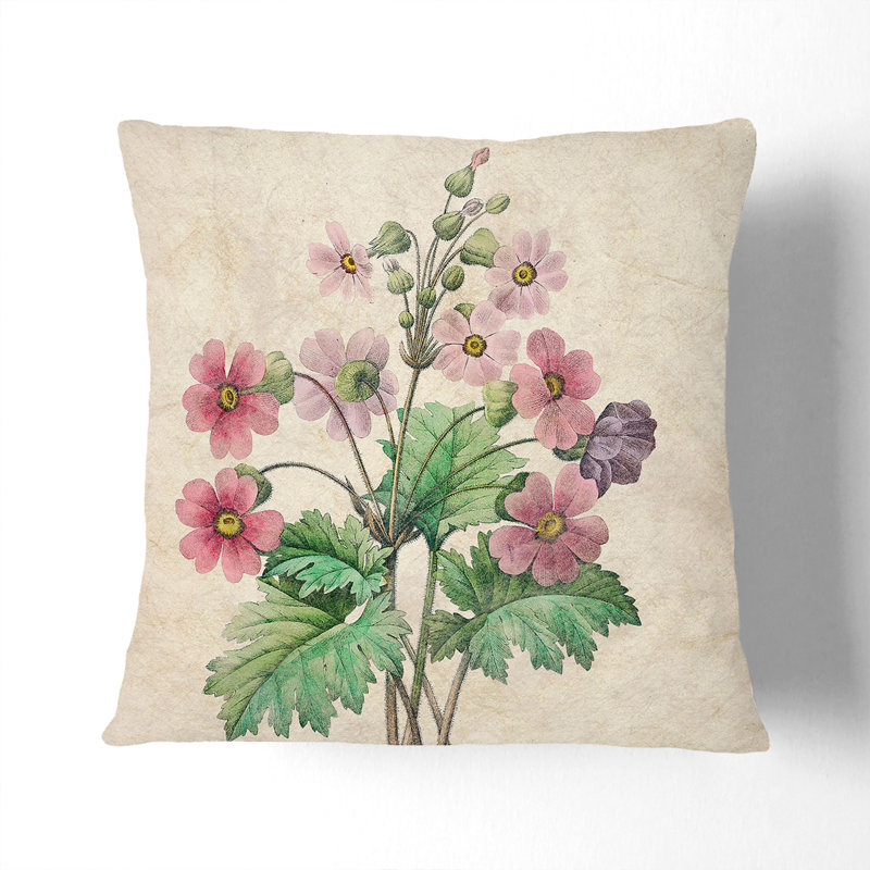 Floral Square Throw Cushion, White, 55cm H x 55cm W x 20cm D