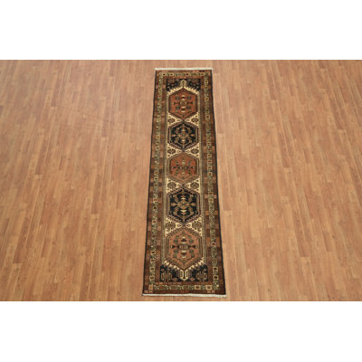Geometric Wool Runner Rug 2x10