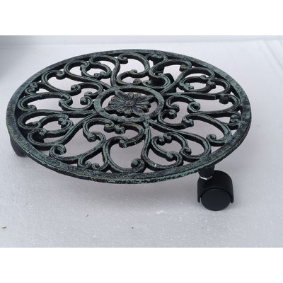 Cast Iron Metal coconut Shape Plant Stand Set of 2