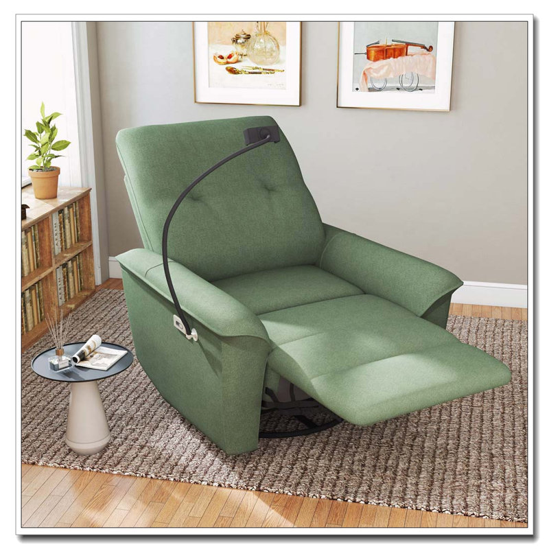 270° Power Swivel Rocker Recliner Chair, Dark Green