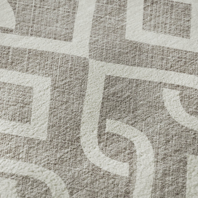 Premium Machine Washable Cerrito Taupe Rug, Rectangle 5' x 7'6"