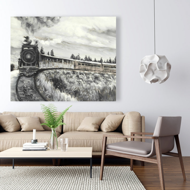 Steam Engine Train - Landscapes Bedroom Canvas for Home Decor, 60" H x 48" W