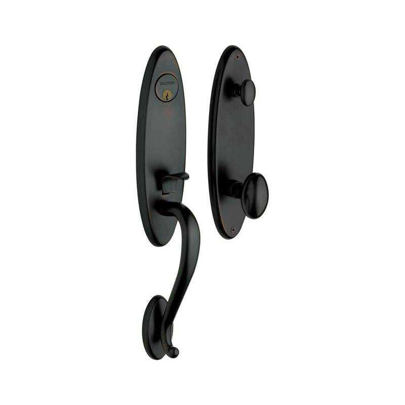 Blakely Handleset with Single Cylinder Deadbolt and Door Knob and Rosette, Satin Black, Keyed Alike, Yes