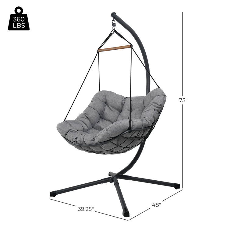 Chanab Swing Chair Hammock with Cushion Dakota Fields Color: Gray