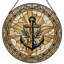 Panneau de vitrail Anchor Wreath, 7,8H-1470634383