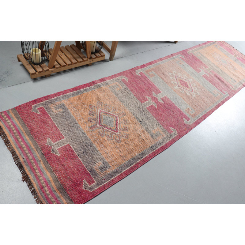 Tapis de couloir vintage rose Herki - rose