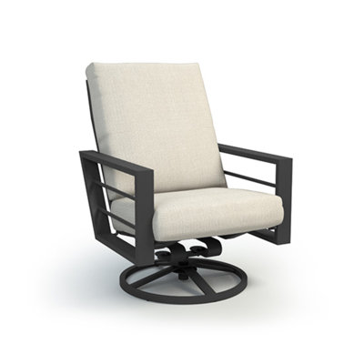 Chaise berçante pivotante à haut dossier avec coussin de conversation Sutton