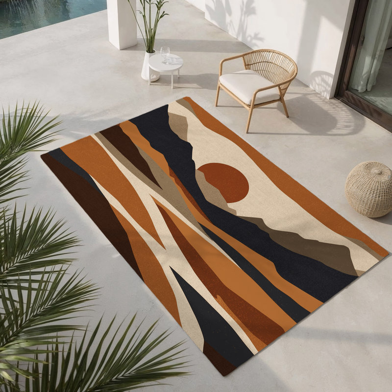 Echoing Dunes Indoor And Outdoor Area Rug, Rectangle 2' x 3'