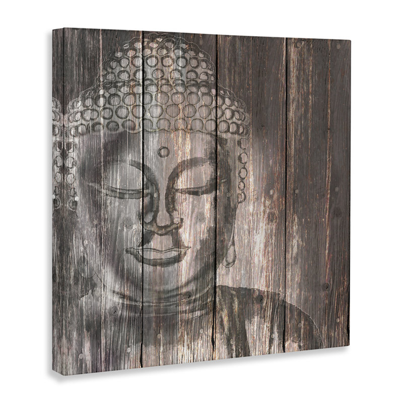 «Rustic Buddha Face» par Conrad Knutsen, H 30 po x l 30 po