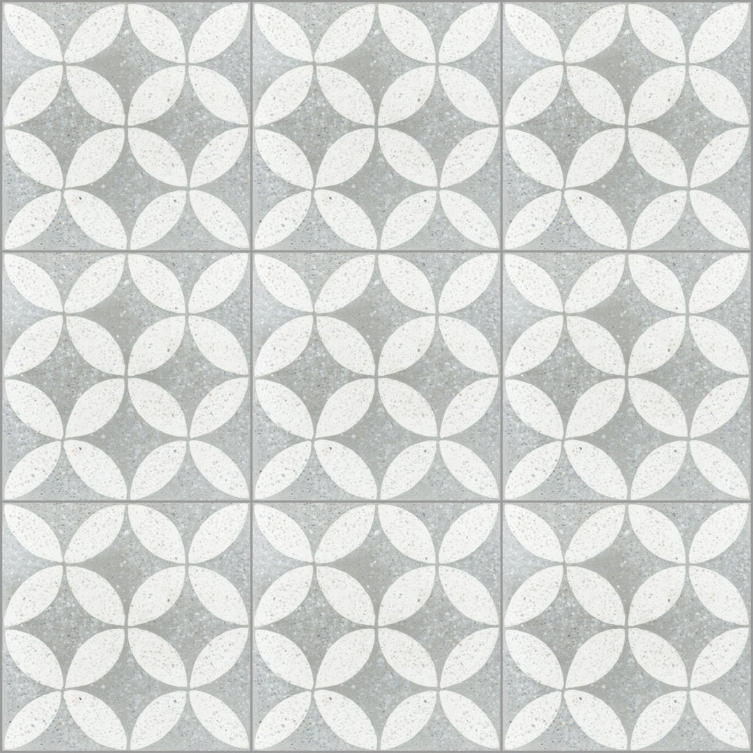 Circulos 8" x 8" Cement Patterned Wall & Floor Tile Villa Lagoon Tile 