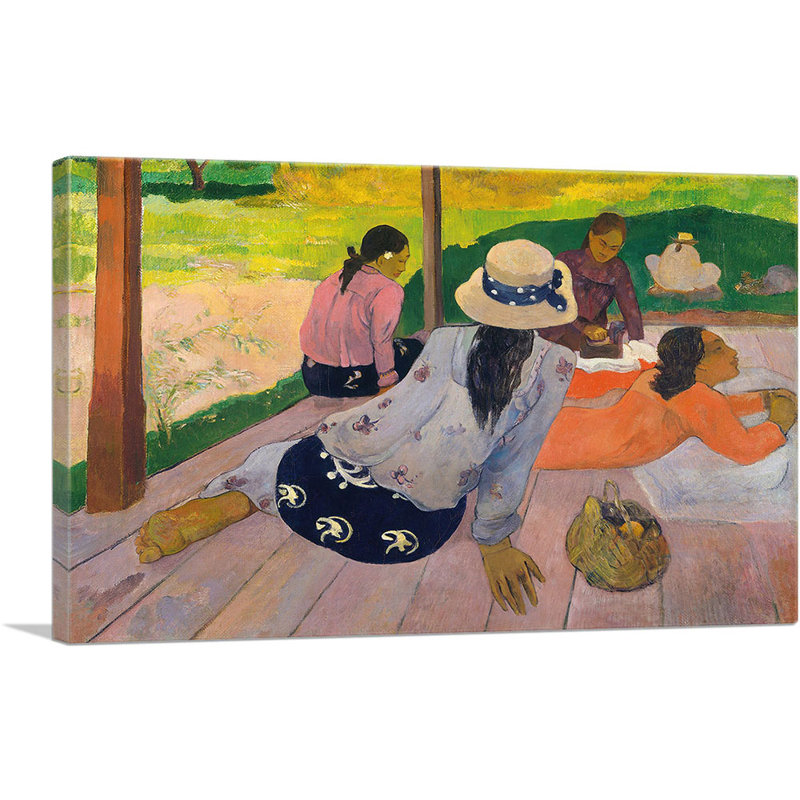 " The Siesta 1894 " by Paul Gauguin Painting Print, 12" H x 18" W x 0.75" D