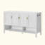 Buffet de rangement à 4 portes, buffet multifonctionnel avec tablette ouverte et 2 tablettes réglables à 2 niveaux, armoire moderne avec crochets doubles, convient au salon, au couloir, à la salle à manger et au bureau.-2077930332