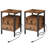 Pake 2 - Drawer 23.6" Tall Iron Nightstand with Storage and Built-In Outlets-75011535-132363164