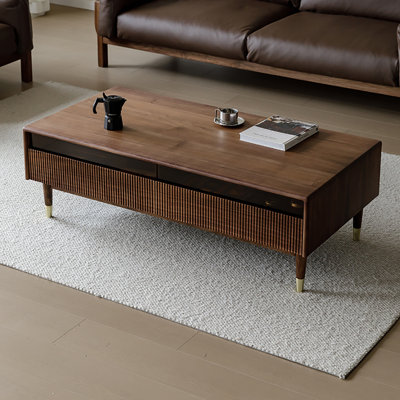 Table basse en noyer noir entièrement en bois massif