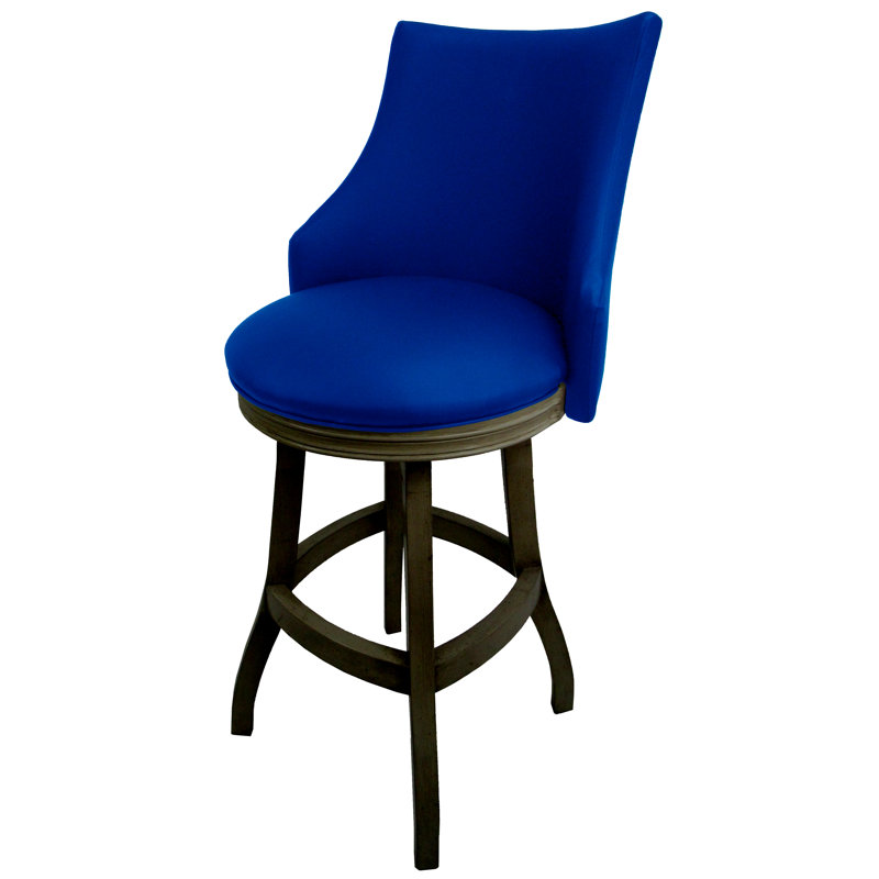 Tabouret pivotant en bois Ridfortore, Noir, Bleu Duc, Tabouret de bar (assise de 30 po de hauteur)