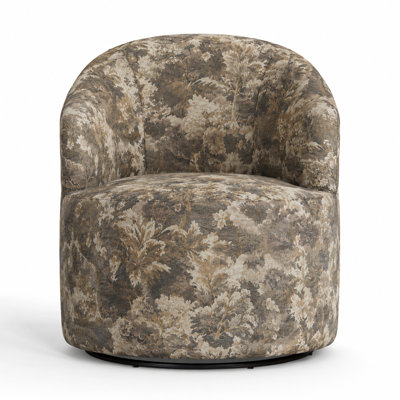 Deryn Cotton Upholstered Swivel Barrel Chair