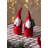 Elegant Ceramic Decorative Object, Red & White, 2.0 x 2.0 x 5.9 Inches | 100% Ceramic Material for a Stylish Touch | Perfect for Home Décor, Living Room, or Office Accent - Unique and Eye-Catching Design