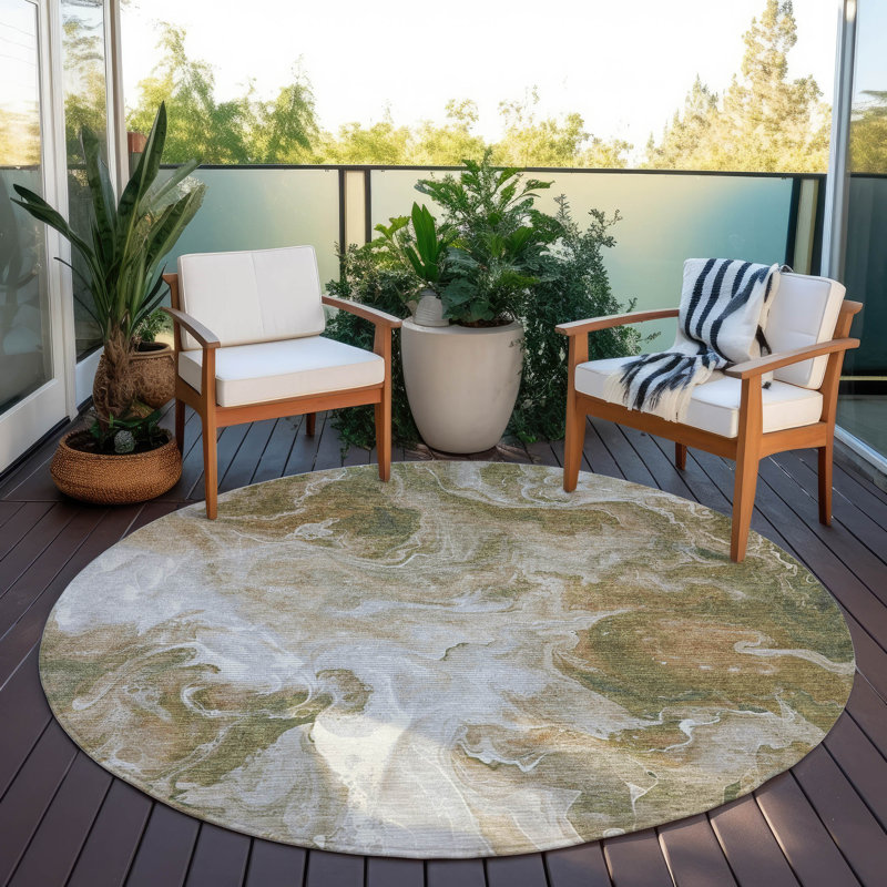 Tapis intérieur / extérieur brun Caelor, 8 pi x 8 pi