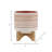 Ceramic Planter for Indoor and Outdoor Use Orange Planter with Aztec Design on Wooden Stand-2090127250-2090127245