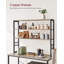 Kitchen Storage Rack, Coffee Bar, Baker’S Rack, Total 6 Shelves And 6 Hooks, For Microwave, Steel Frame, Industrial, 40 X 100 X 167 Cm, Greige And Black