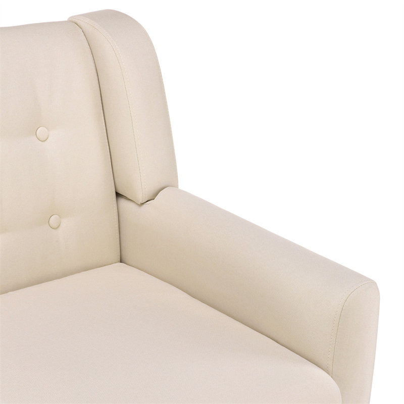 Fauteuil capitonné l 28,8 po Chineye, Mélange de polyester beige