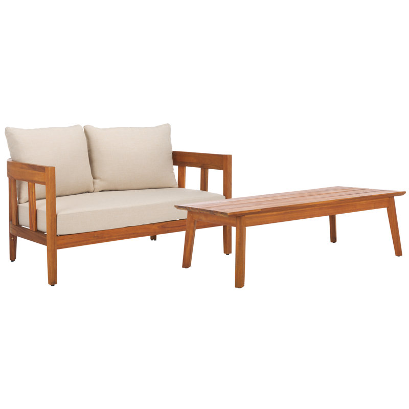 Banc de patio + table Dasmon, Natural/Tuape