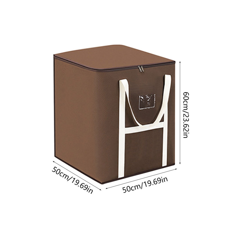  Storage Bins with Lids, Clothes Storage Boxes Packing Moving Bags with Zippers and Reinforced Handles, Storage Basket Containers for Blanket, Comforter, Pillow, Bedding (Brown, XL)