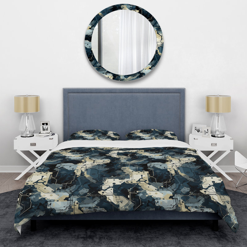Mélange de camouflage urbain - ensemble de housse de couette abstrait - microfibre de polyester