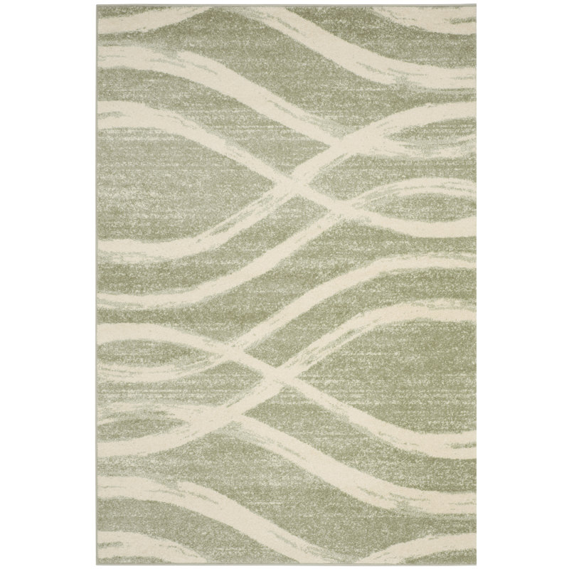 Parkinson Abstract Area Rug, Rectangle 183 x 244 cm, Green/Beige