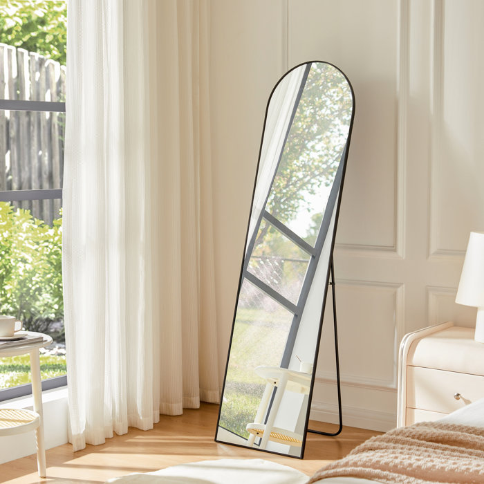 Ebern Designs Nayelis Arch Metal Floor Mirror & Reviews | Wayfair