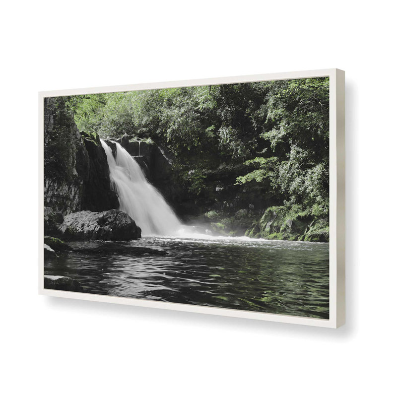 «Abrams Fall Cades Cove» par Lori Deiter, reproduction d'art, Framed Print, 48 W x 32 H, White