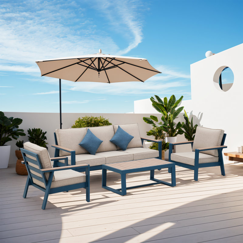 Kerstine 5 - Person Patio Conversation Set with Cushions