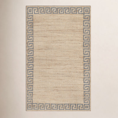 Orchard Greek Key Blue Hand-Woven Jute Rug