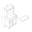 Chariot d'ordinateur pour micro-ondes avec station blanche, finition blanche, avec roulettes verrouillables et tablette coulissante blanche