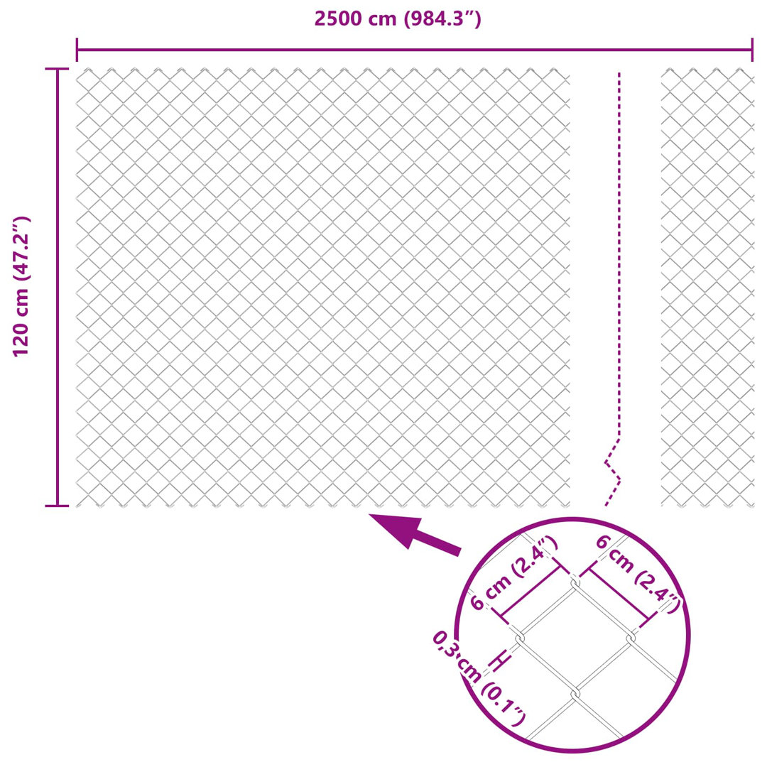 Vidaxl Chain Link Fence Steel