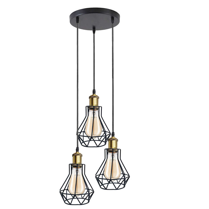 Anailah 3 - Light Black Caged Pendant, No