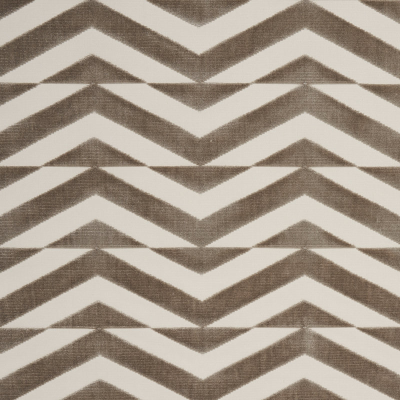 Tissu en velours Schumacher x Miles Redd, Taupe / ivoire