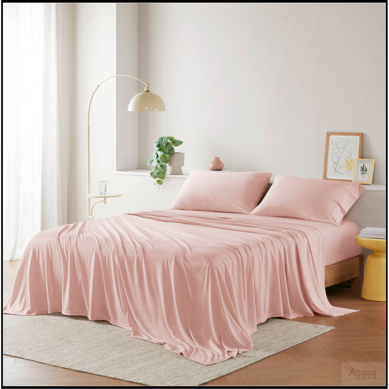 Ensemble de draps toutes saisons grand, Queen Duvet Cover + 3 Additional Pieces, Rosé